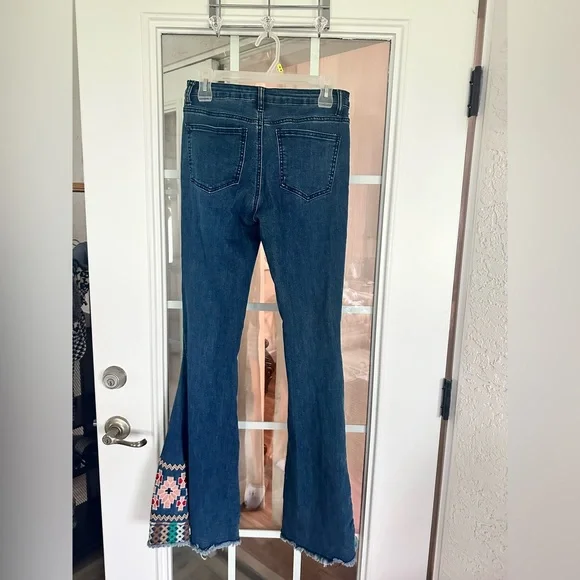 Saints and Hearts Women's Blue Flared Jeans medium - Picture 5 of 7